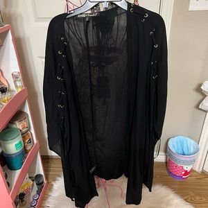 Black sheer kimono